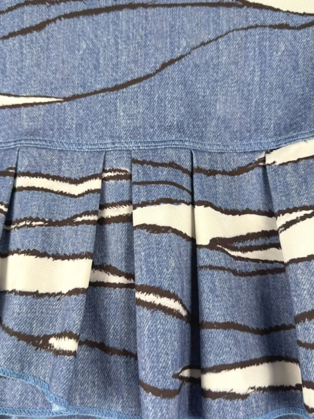 Lucky In Love Tennis Skort Skirt Large Blue Tiered Printed Golf SS-2364